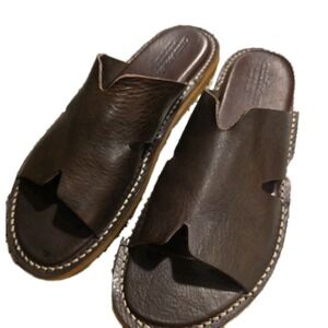 NICE Astorflex Haichflex Brown Leather Sandals Size 44 Made In Italy Vera Pelle